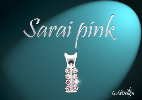Sarai pink - přívěsek stříbřený